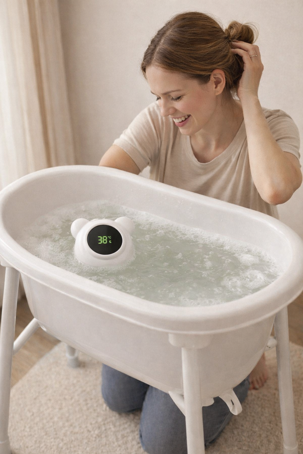 מד טמפרטורה חכם לאמבטיית תינוק – רחצה בטוחה ושקט נפשי בכל פעם