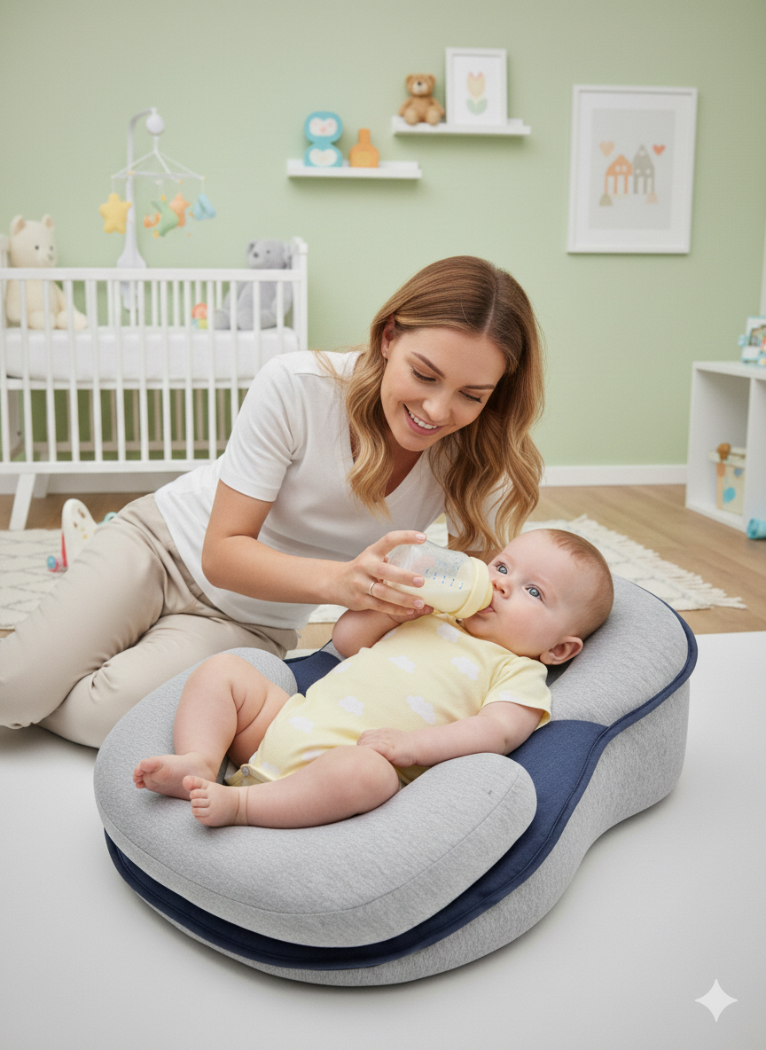 כרית האכלה ארגונומית לתינוק – האכלה נוחה ללא עומס על הידיים והגב