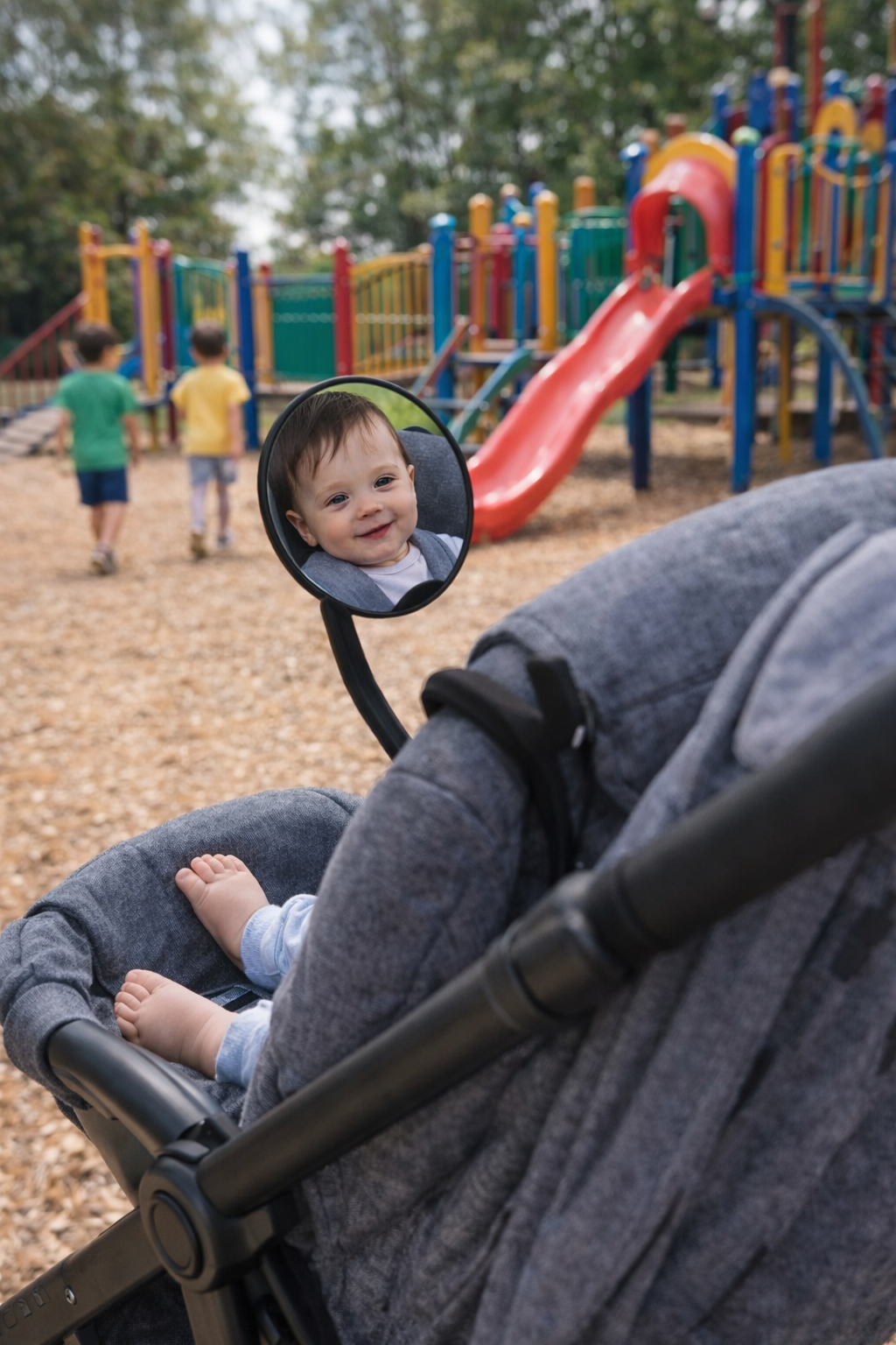 .מראה לעגלת תינוק 360° – לראות אותו בכל רגע תמיד בשליטה. תמיד רגועה