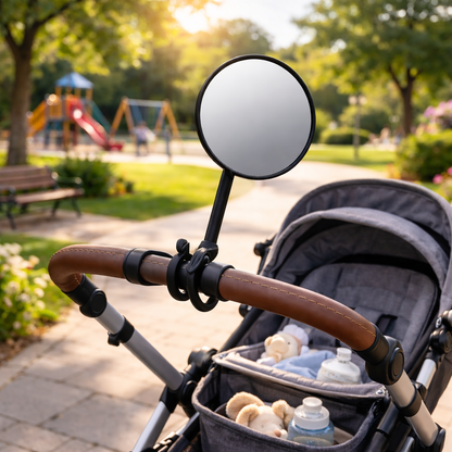 .מראה לעגלת תינוק 360° – לראות אותו בכל רגע תמיד בשליטה. תמיד רגועה