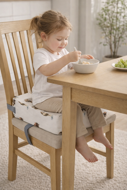 כרית הגבהה לילדים לכיסא אוכל – ישיבה נוחה ובטוחה בשולחן