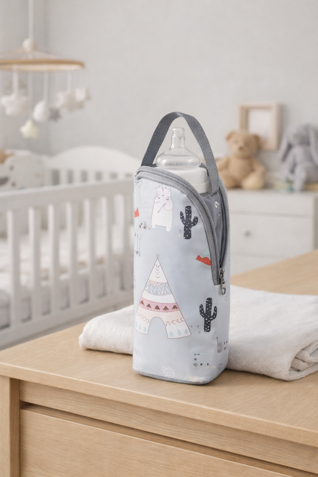 נרתיק תרמי לבקבוק תינוק – שומר על החום והקור לאורך זמן (עם ידית נשיאה)