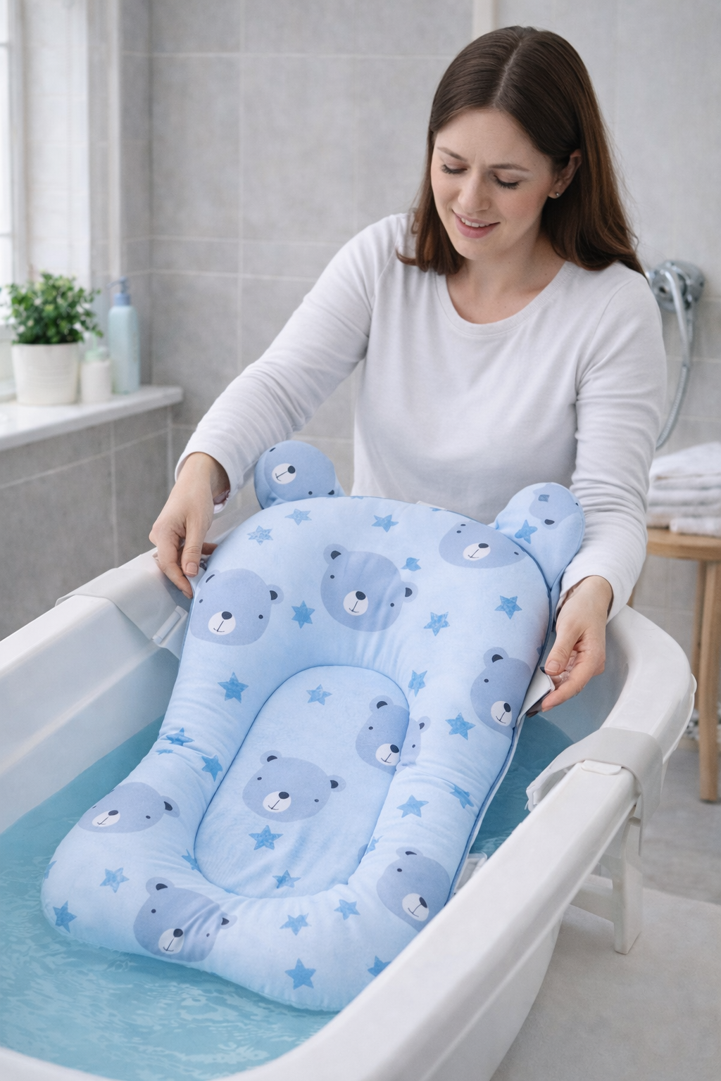 כרית אמבטיה לתינוק – רחצה בטוחה, נוחה ורגועה מהיום הראשון