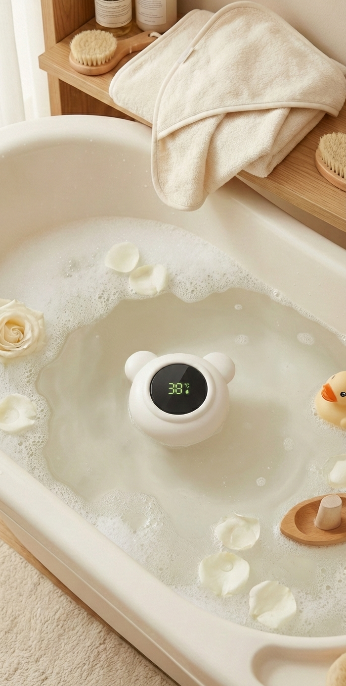 מד טמפרטורה חכם לאמבטיית תינוק – רחצה בטוחה ושקט נפשי בכל פעם