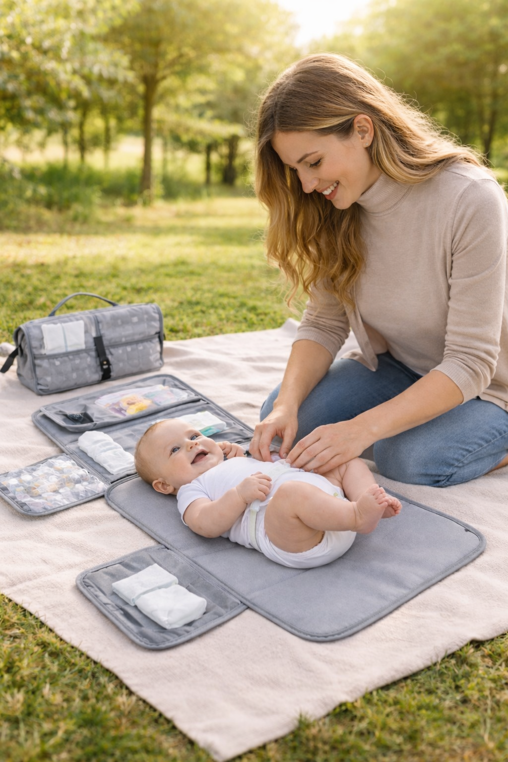 BabyEase משטח החתלה נייד ומתקפל